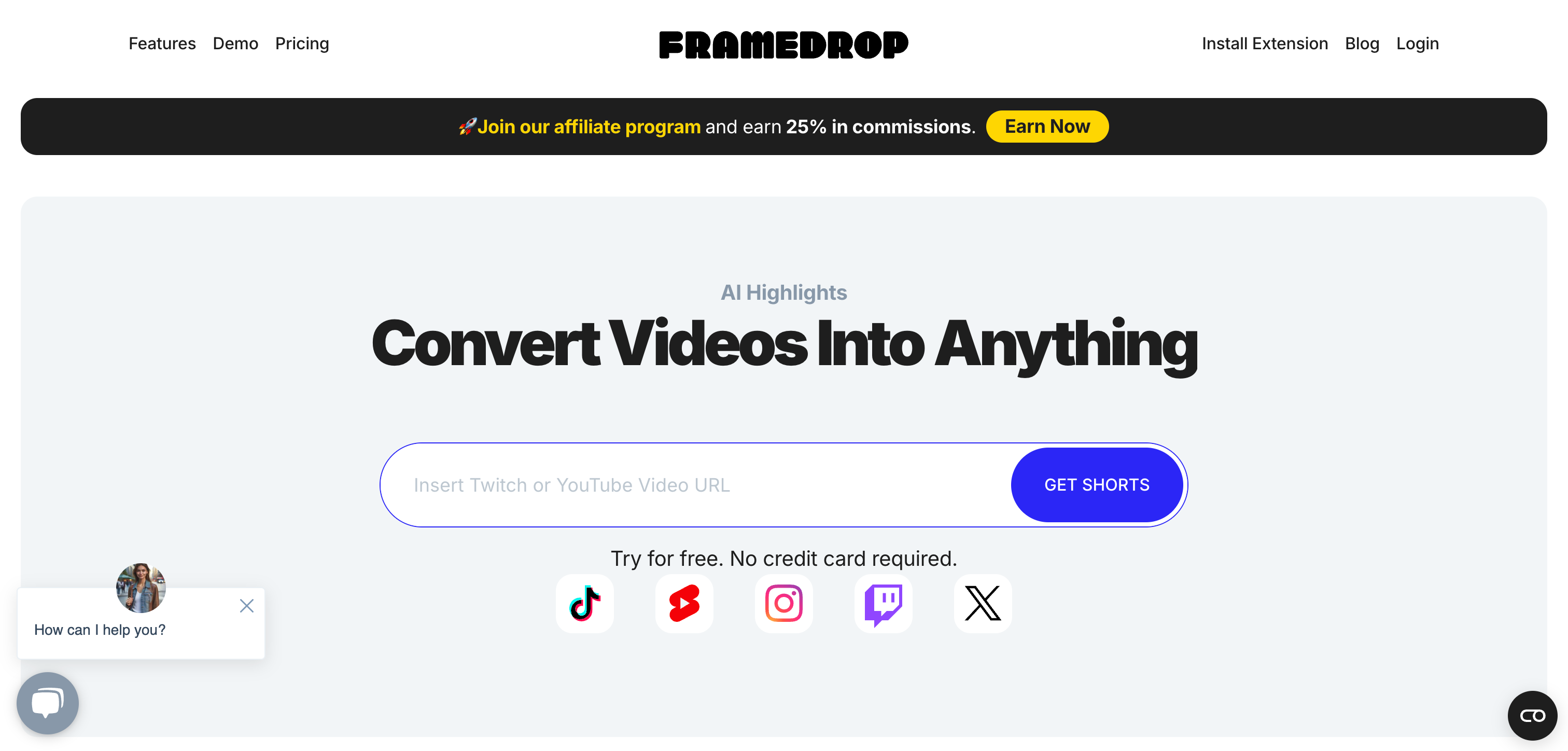 Framedrop Interface screenshot