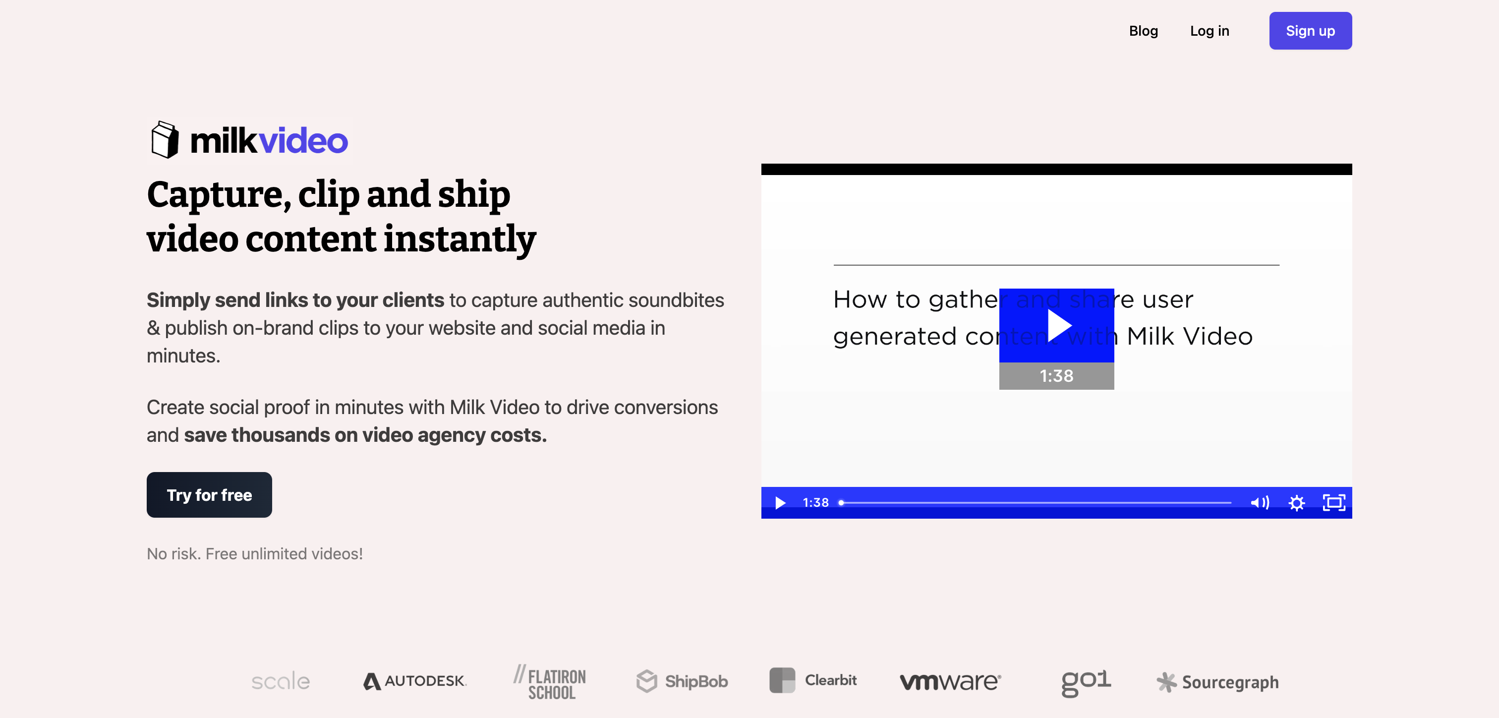 Milk Video Interface screenshot